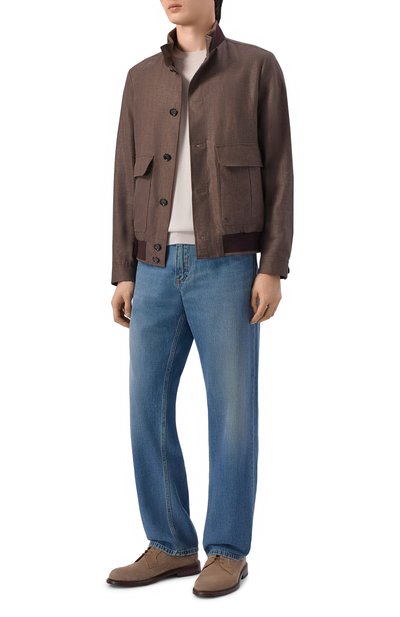 Мужской бомбер из шерсти и льна STEFANO RICCI, арт. M7J6100371/B127HA