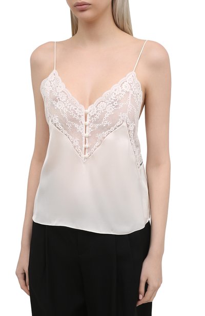 Шелковый топ SAINT LAURENT белого цвета по цене 115500 руб., арт. 648880/Y7B20, фото 3 Шелковый топ SAINT LAURENT, арт. 648880/Y7B20, фото 3