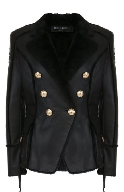 Женская двубортная укороченная дубленка из овчины BALMAIN, арт. 147352/L012