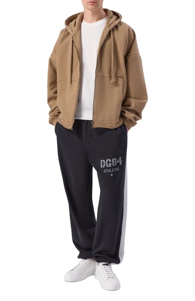 Хлопковые джоггеры DOLCE & GABBANA черного цвета по цене 111500 руб., арт. GP1K5T/G7PPD, фото 2 Хлопковые джоггеры DOLCE & GABBANA, арт. GP1K5T/G7PPD, фото 2
