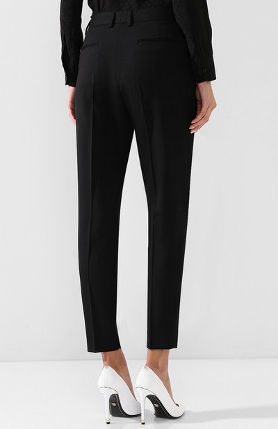 Укороченные шерстяные брюки со стрелками SAINT LAURENT, арт. 531499/Y404W, фото 4