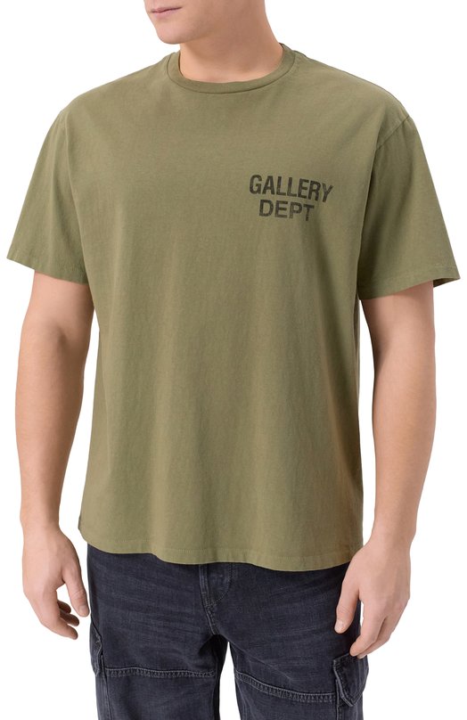 Хлопковая футболка Gallery Dept. ST-10302 Хаки  ST-10302 Фото 3