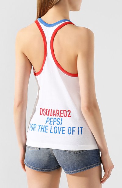 Хлопковая майка DSQUARED2 белого цвета по цене 22100 руб., арт. S73NL0030/S22507, фото 4 Хлопковая майка DSQUARED2, арт. S73NL0030/S22507, фото 4