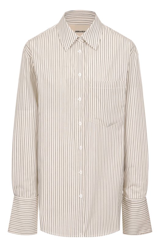 Хлопковая рубашка Zadig and Voltaire WWSH02255 Кремовый WWSH02255