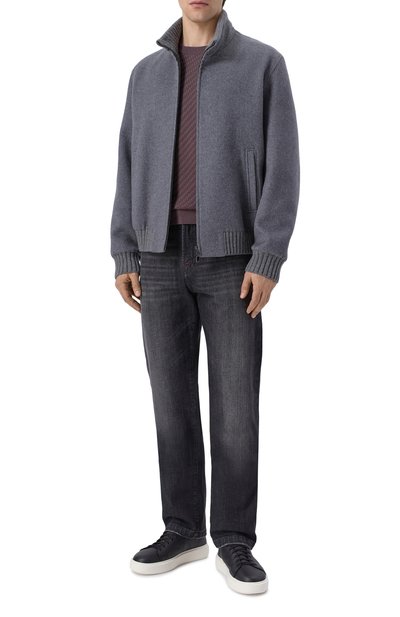 Джемпер из хлопка и шелка BRIONI темно-коричневого цвета по цене 136500 руб., арт. UMQ90L/PAK22, фото 2 Джемпер из хлопка и шелка BRIONI, арт. UMQ90L/PAK22, фото 2