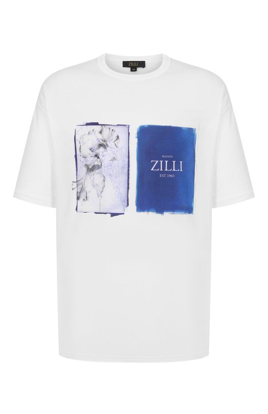 Хлопковая футболка Zilli TSR03CM0100VGRF00 Белый TSR03CM0100VGRF00