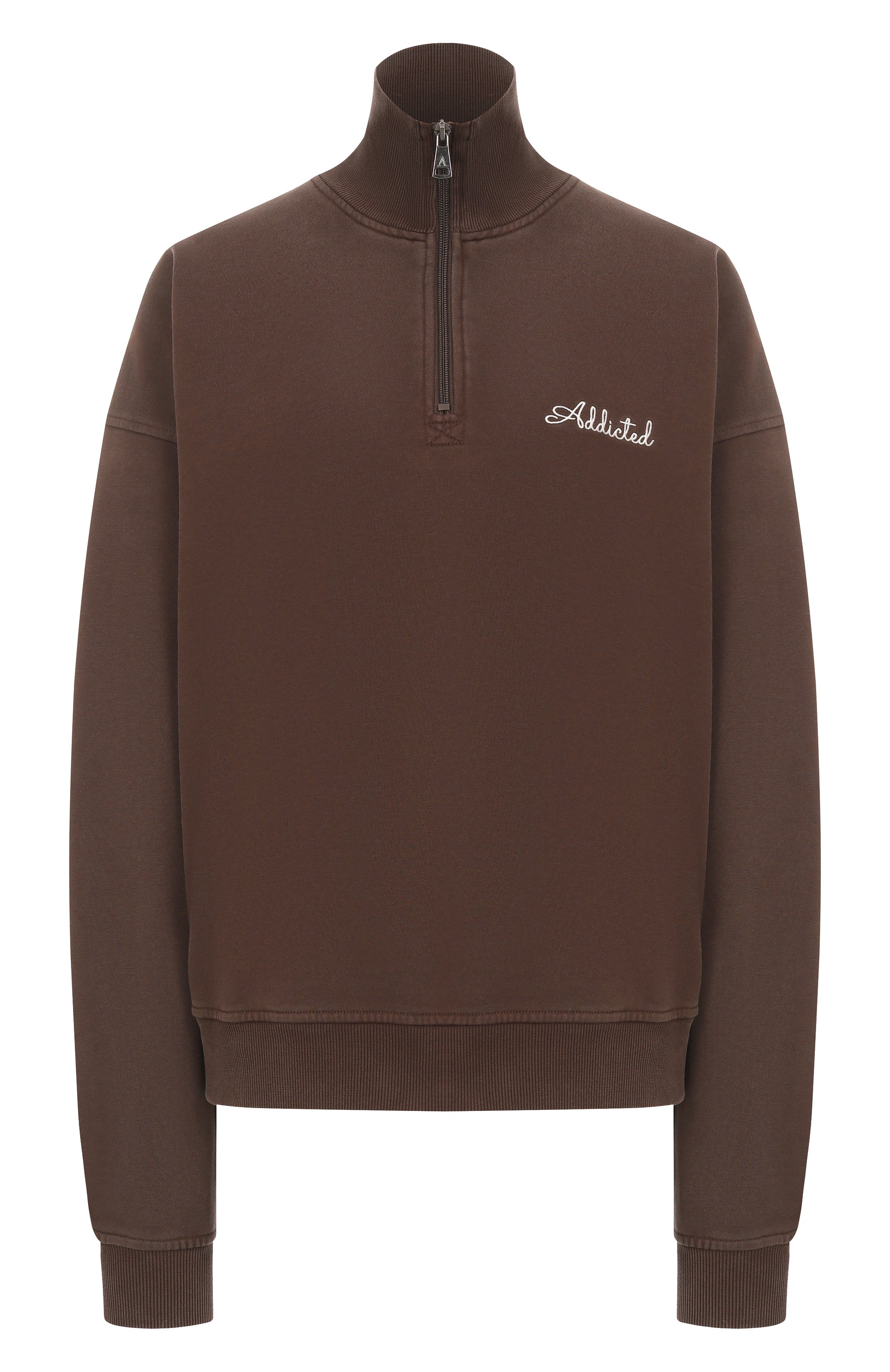 Хлопковый свитшот ADDICTED коричневого цвета по цене 26800 руб., арт. FT2401, фото 1 Хлопковый свитшот ADDICTED, арт. FT2401, фото 1