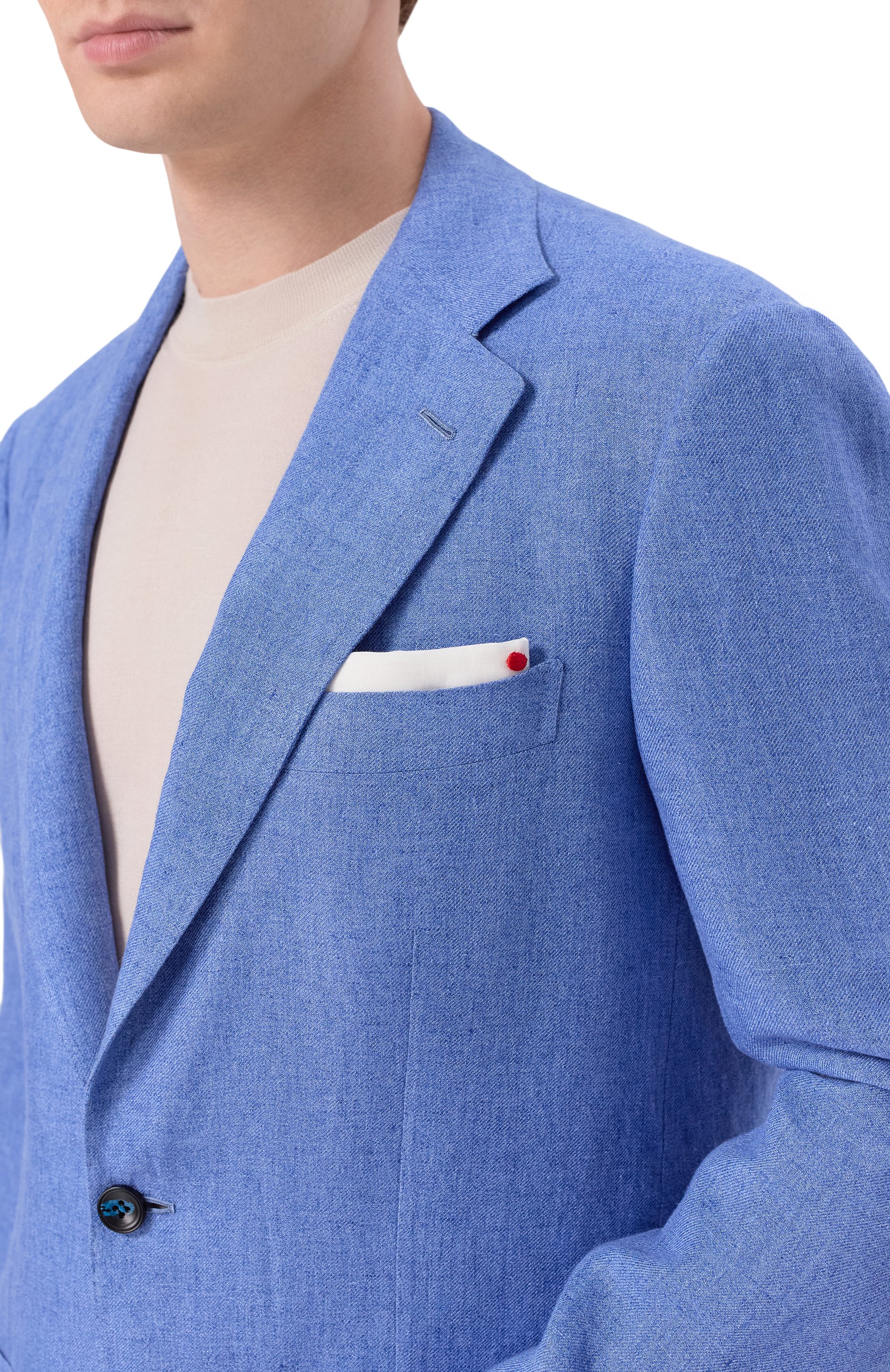 Льняной костюм KITON голубого цвета по цене 995000 руб., арт. UA81K0644G, фото 6 Льняной костюм KITON, арт. UA81K0644G, фото 6