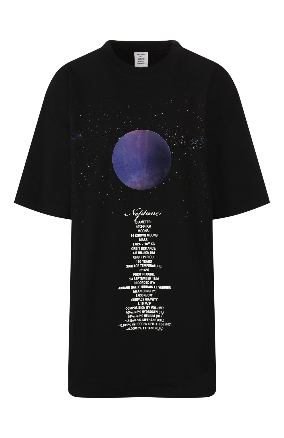Хлопковая футболка VETEMENTS черного цвета по цене 53950 руб., арт. UAH20TR901/W, фото 1 Хлопковая футболка VETEMENTS, арт. UAH20TR901/W, фото 1