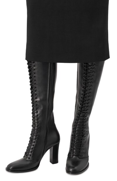 Кожаные сапоги DOLCE & GABBANA черного цвета по цене 263000 руб., арт. CU1361/A3T95, фото 2 Кожаные сапоги DOLCE & GABBANA, арт. CU1361/A3T95, фото 2