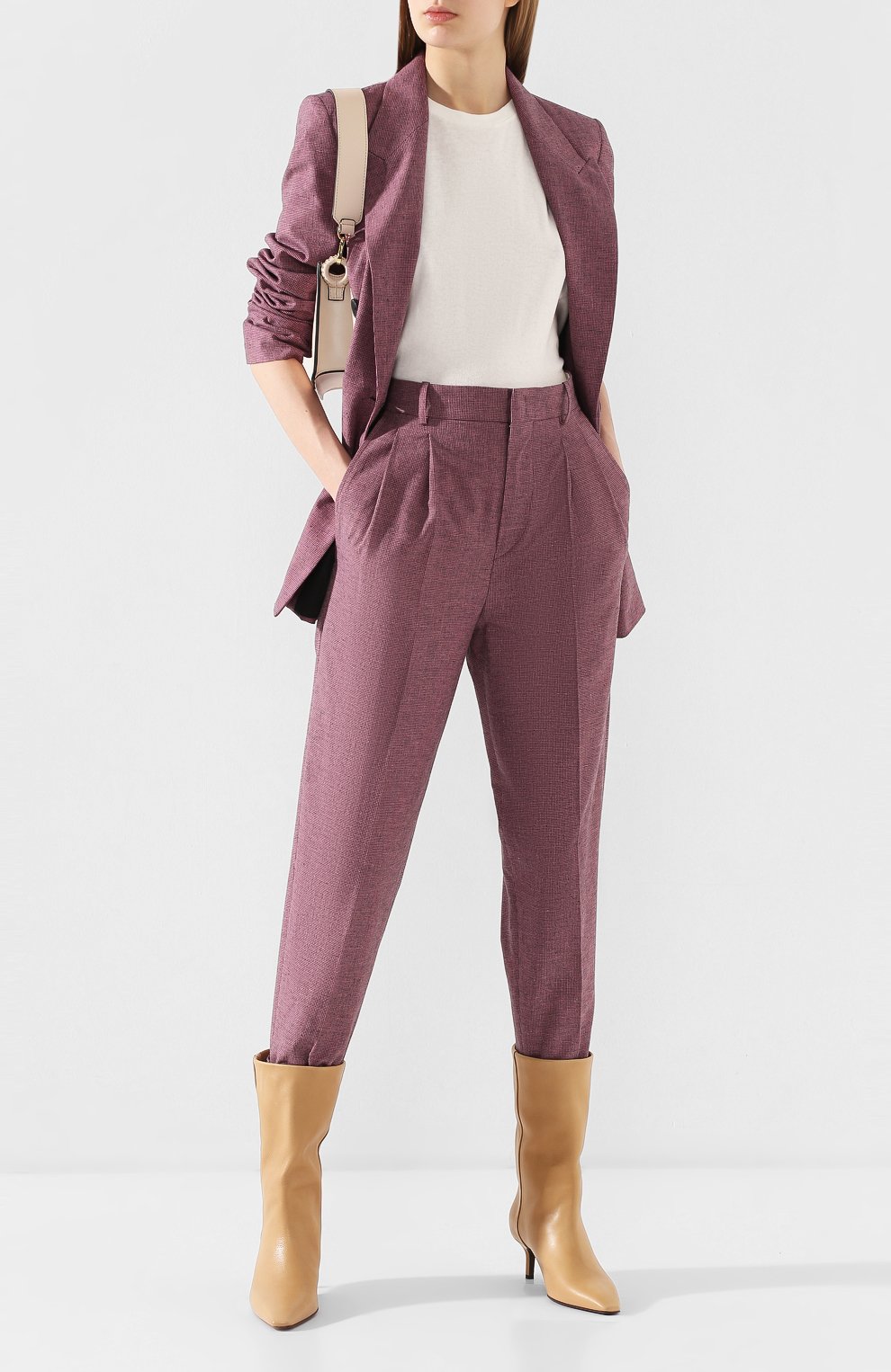 Брюки из смеси хлопка и льна ISABEL MARANT ETOILE розового цвета по цене 35550 руб., арт. PA1514-20P011E/L0WEA, фото 2 Брюки из смеси хлопка и льна ISABEL MARANT ETOILE, арт. PA1514-20P011E/L0WEA, фото 2