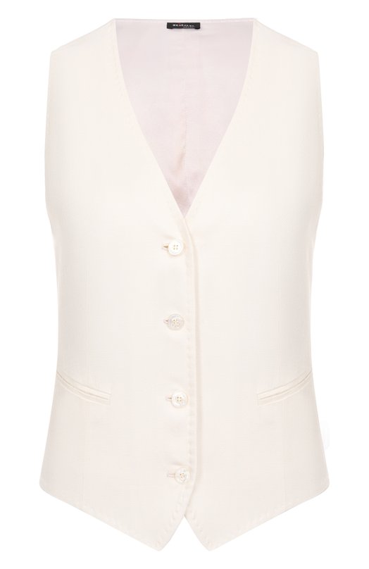 Жилет из вискозы Kiton D47456K0919B01 Белый D47456K0919B01