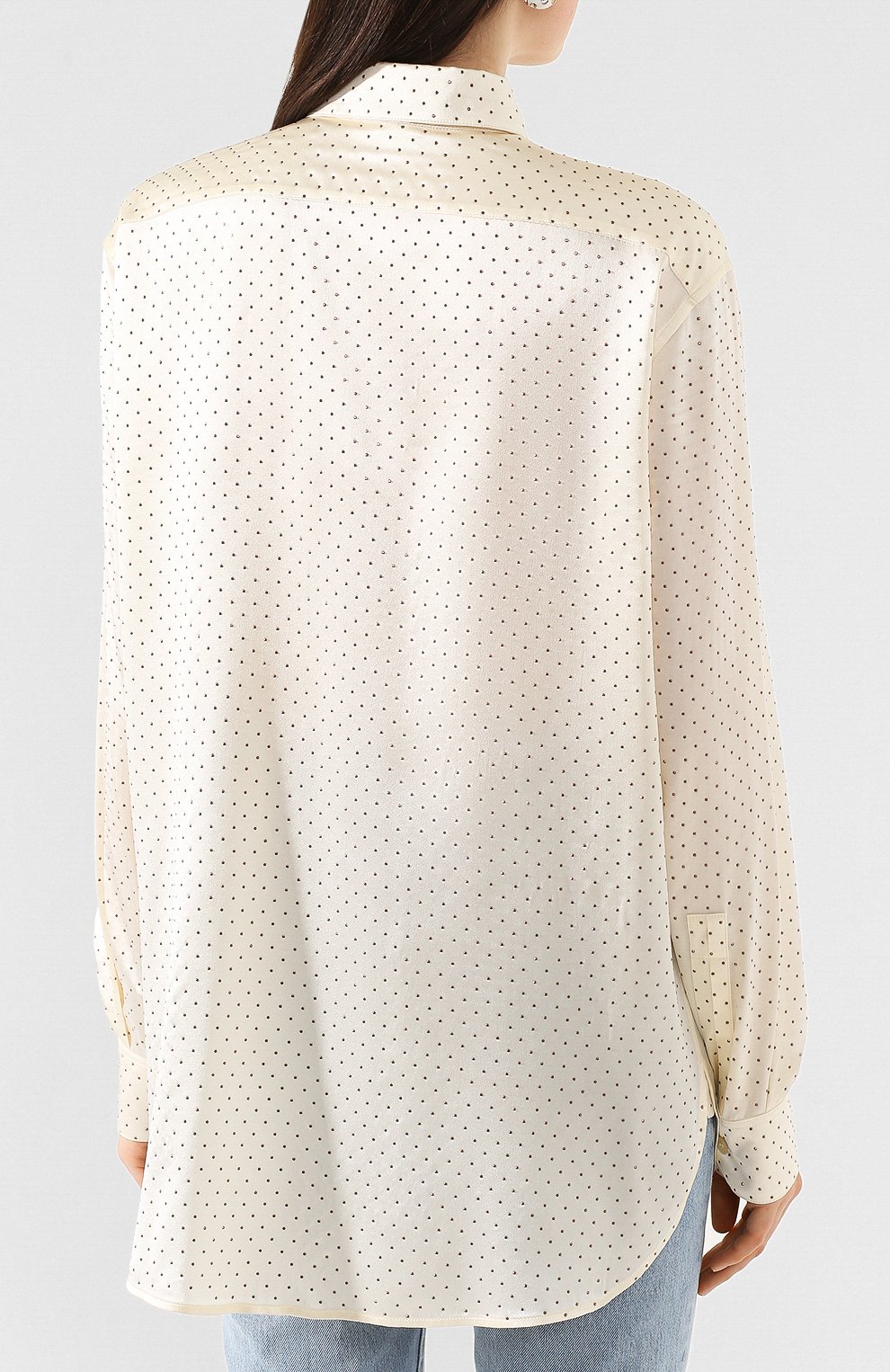 Шелковая рубашка SAINT LAURENT белого цвета по цене 168500 руб., арт. 611900/Y4A13, фото 4 Шелковая рубашка SAINT LAURENT, арт. 611900/Y4A13, фото 4