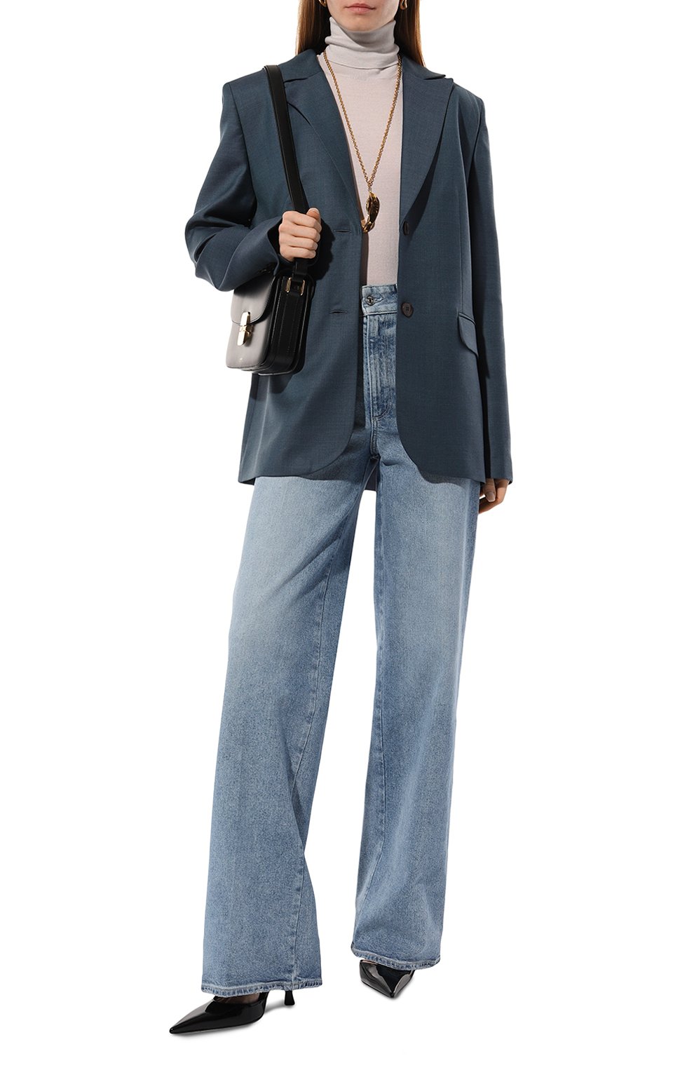 Шерстяной жакет LESYANEBO темно-синего цвета по цене 72000 руб., арт. SS24/H-424/Zig, фото 2 Шерстяной жакет LESYANEBO, арт. SS24/H-424/Zig, фото 2