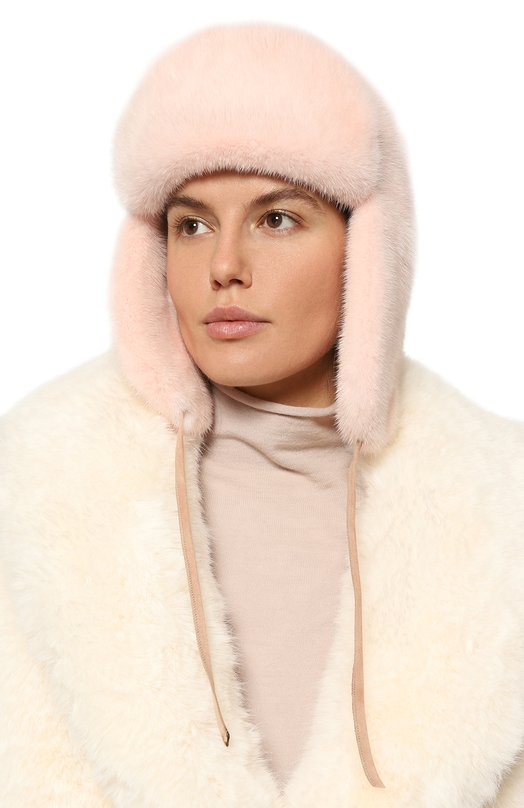 Шапка-ушанка Френки из меха норки FurLand 0217500110183600000 Розовый  0217500110183600000 Фото 2