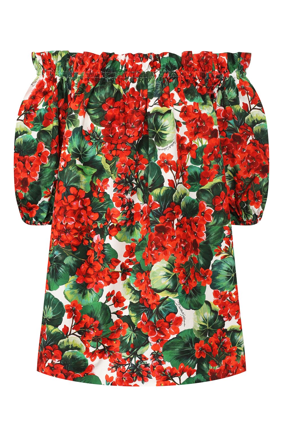 Хлопковый топ DOLCE & GABBANA красного цвета по цене 67950 руб., арт. F71J7T/HS5CL, фото 1 Хлопковый топ DOLCE & GABBANA, арт. F71J7T/HS5CL, фото 1