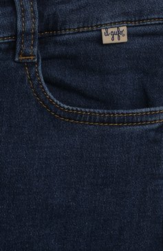 Детские джинсы IL GUFO темно-синего цвета, арт. A23PL388J0039/2A-4A | Фото 3 (Детали: Однотонный; Материал сплава: Проставлено; Нос: Не проставлено; Материал внешний: Хлопок)