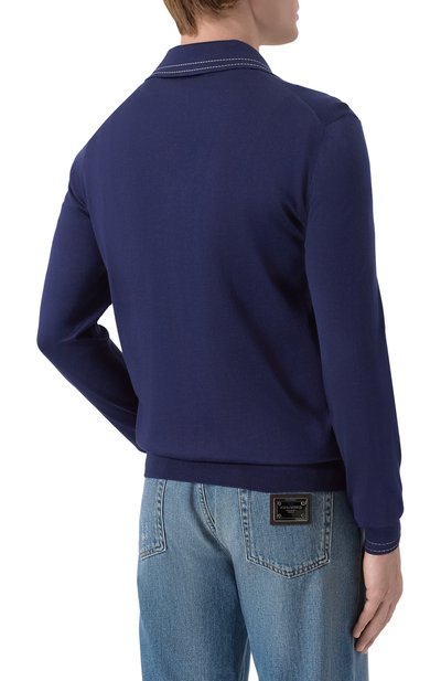 Шелковое поло DOLCE & GABBANA темно-синего цвета по цене 199500 руб., арт. GXZBAT/JBS0I, фото 4 Шелковое поло DOLCE & GABBANA, арт. GXZBAT/JBS0I, фото 4