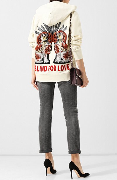 Хлопковый пуловер с капюшоном и логотипом бренда GUCCI, арт. 457931/X5N71, фото 2