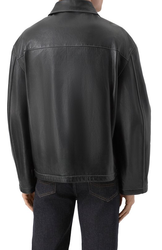 Кожаная куртка-рубашка Kiton UGK119MK0280H01 Чёрный  UGK119MK0280H01 Фото 4