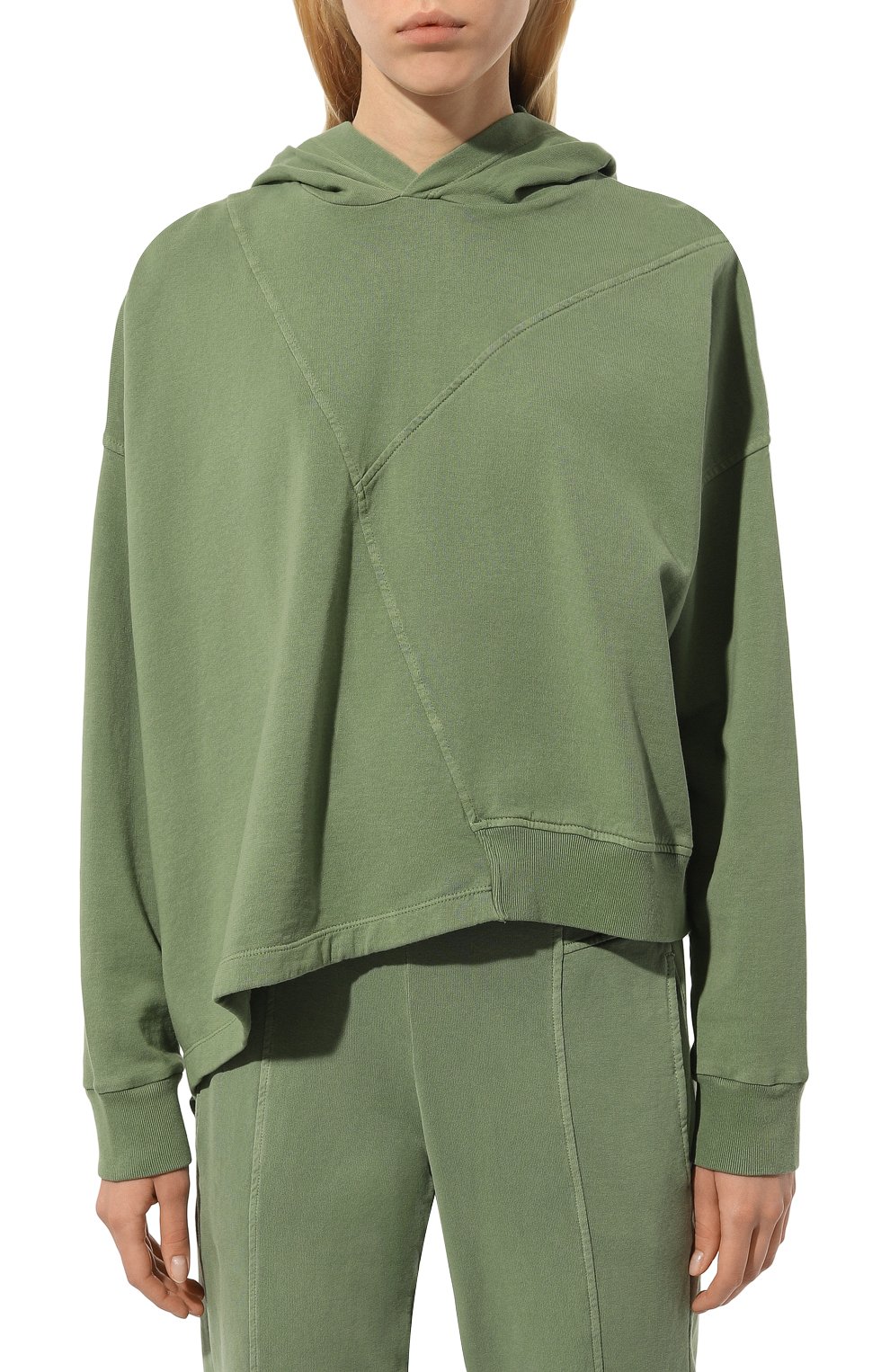 Хлопковое худи DEHA хаки цвета по цене 12250 руб., арт. D83112, фото 3 Хлопковое худи DEHA, арт. D83112, фото 3