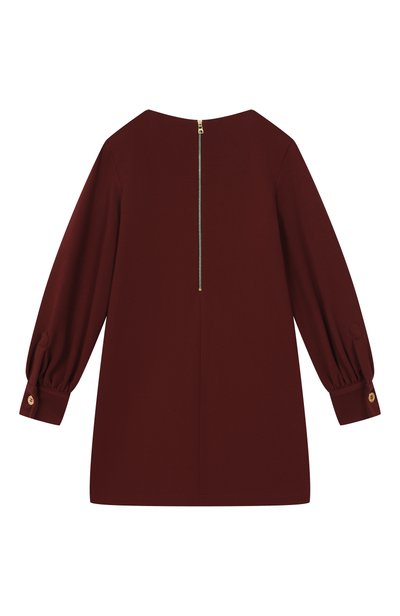 Платье из вискозы BALMAIN бордового цвета по цене 48450 руб., арт. BZ1B00, фото 2 Платье из вискозы BALMAIN, арт. BZ1B00, фото 2