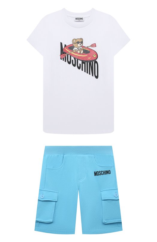 

Комплект из футболки и шорт Moschino, Голубой