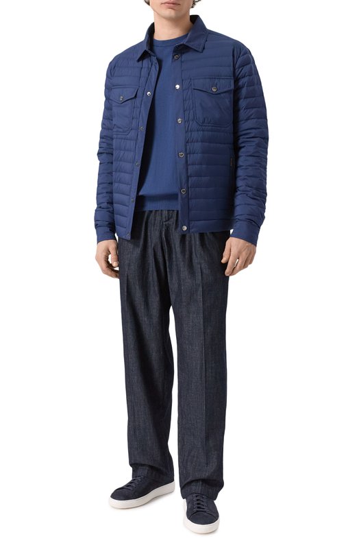 Хлопковые брюки White Sand 26SU67/324 Синий  26SU67/324 Фото 2