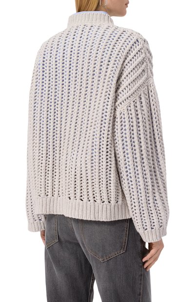 Кашемировый свитер BRUNELLO CUCINELLI серого цвета по цене 382500 руб., арт. M52363800, фото 4 Кашемировый свитер BRUNELLO CUCINELLI, арт. M52363800, фото 4