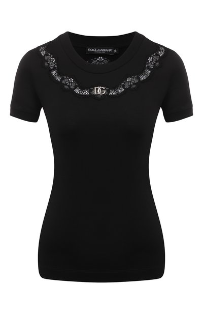 Женская хлопковая футболка DOLCE & GABBANA, арт. F8T66Z/G7H1Z