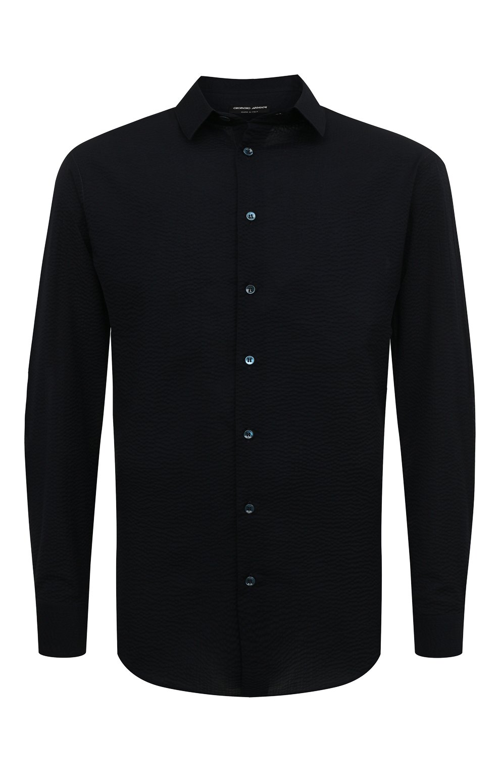 Хлопковая рубашка GIORGIO ARMANI темно-синего цвета по цене 56200 руб., арт. 8WGCCZ97/TZ272, фото 1 Хлопковая рубашка GIORGIO ARMANI, арт. 8WGCCZ97/TZ272, фото 1