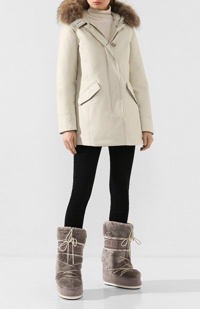 Замшевые сапоги yves salomon x moon boot YVES SALOMON, арт. 20WAC703XXMERL, фото 2