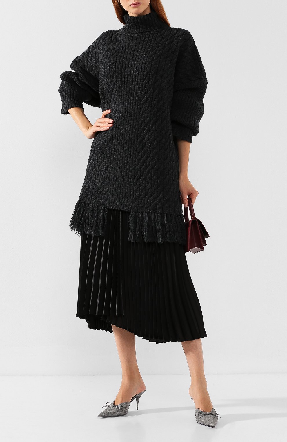 Шерстяной свитер VETEMENTS серого цвета по цене 73950 руб., арт. UAH20KN610/W, фото 2 Шерстяной свитер VETEMENTS, арт. UAH20KN610/W, фото 2
