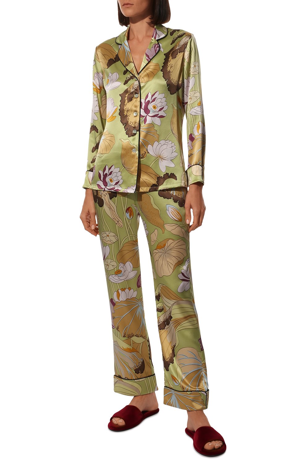 Шелковая пижама OLIVIA VON HALLE салатового цвета по цене 69950 руб., арт. AW2111, фото 2 Шелковая пижама OLIVIA VON HALLE, арт. AW2111, фото 2