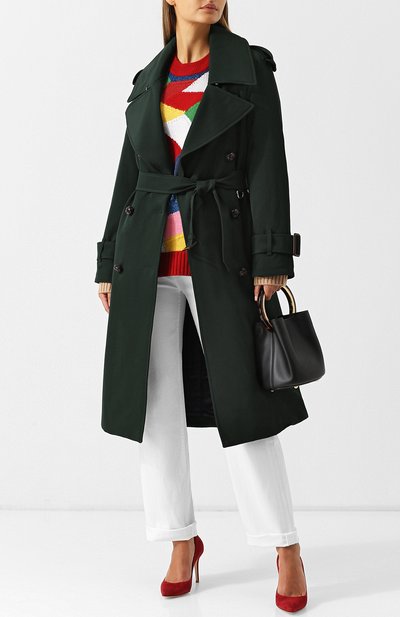 Двубортное шерстяное пальто с поясом BURBERRY, арт. 8003620, фото 2