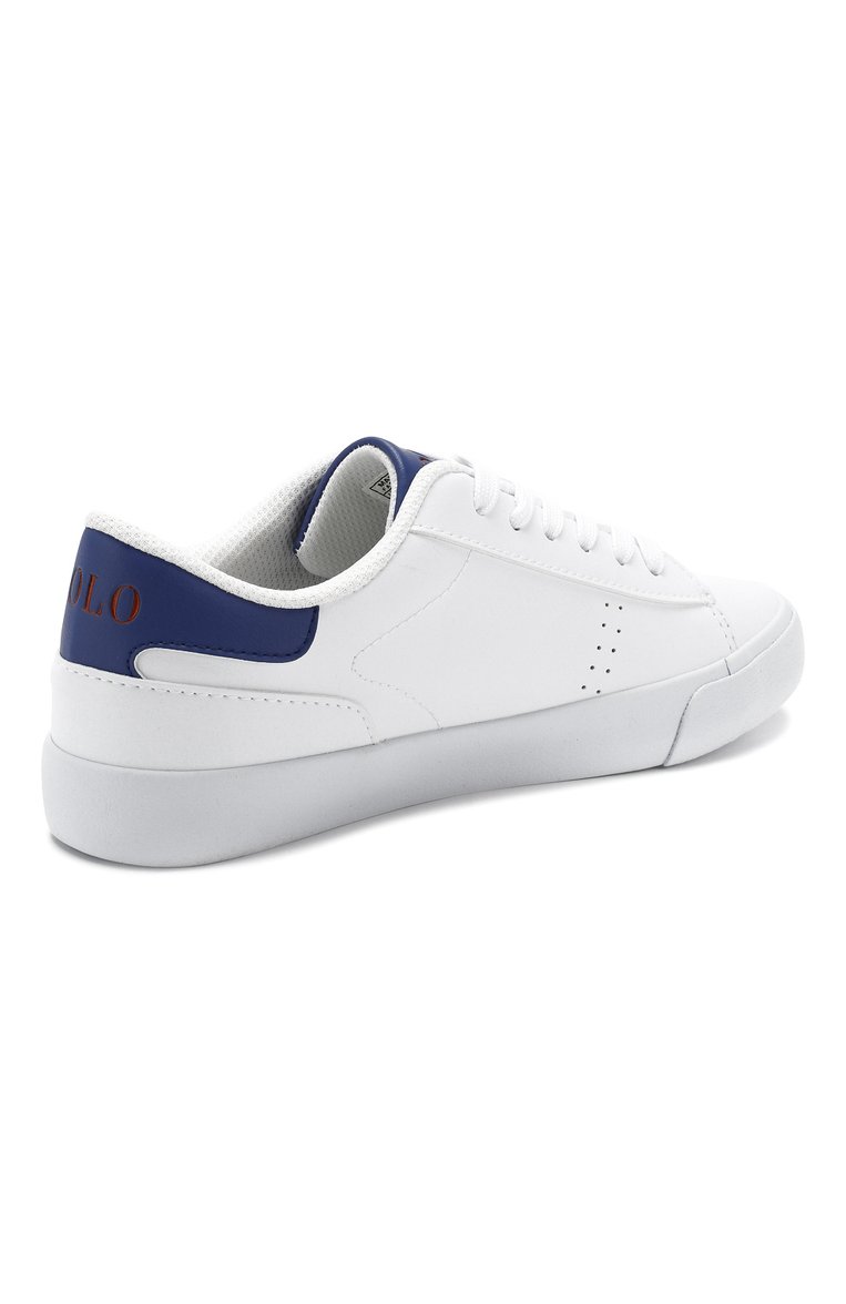 Детские кеды на шнуровке POLO RALPH LAUREN белого цвета, арт. RF101533/JUNI0R | Фото 3 (Статус проверки: Проверено, Проверена категория; Материал внутренний: Текстиль; Материал внешний: Экокожа; Нос: Не проставлено)