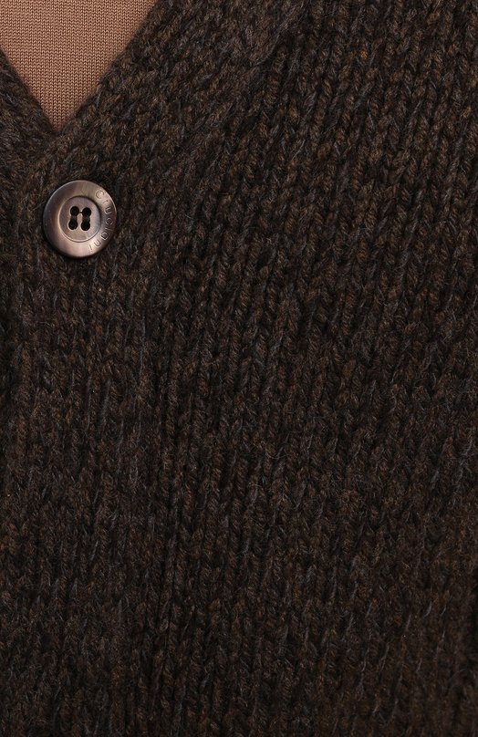 Кардиган из шерсти и кашемира Cruciani Коричневый, фото 5