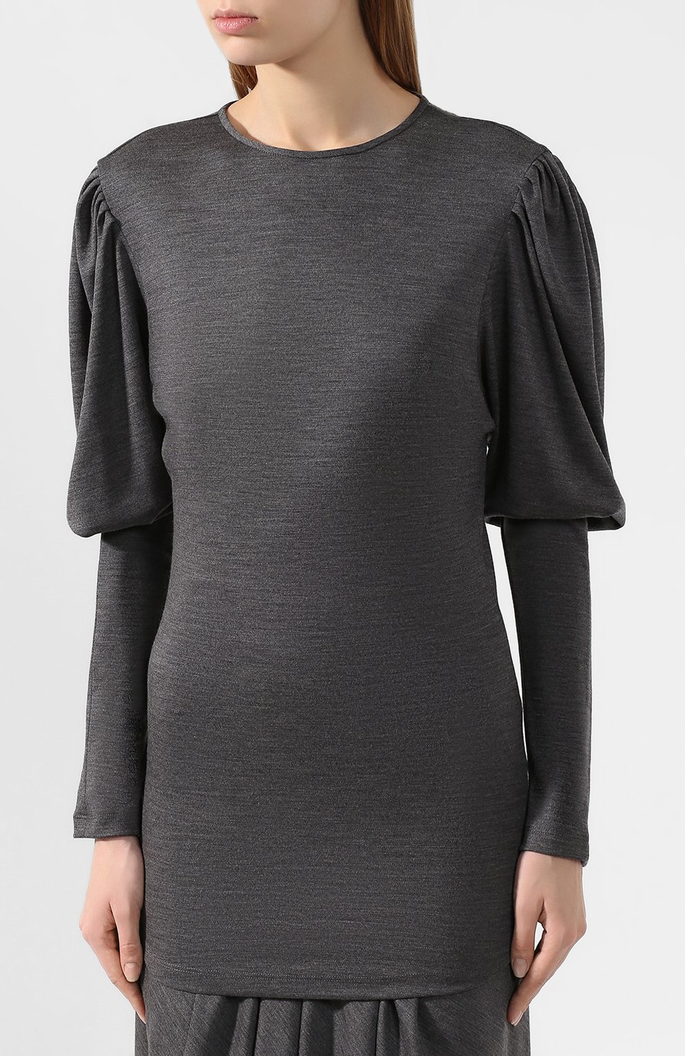 Шерстяной пуловер ISABEL MARANT серого цвета по цене 34800 руб., арт. HT1571-19H029I/DAVALLIA, фото 3 Шерстяной пуловер ISABEL MARANT, арт. HT1571-19H029I/DAVALLIA, фото 3