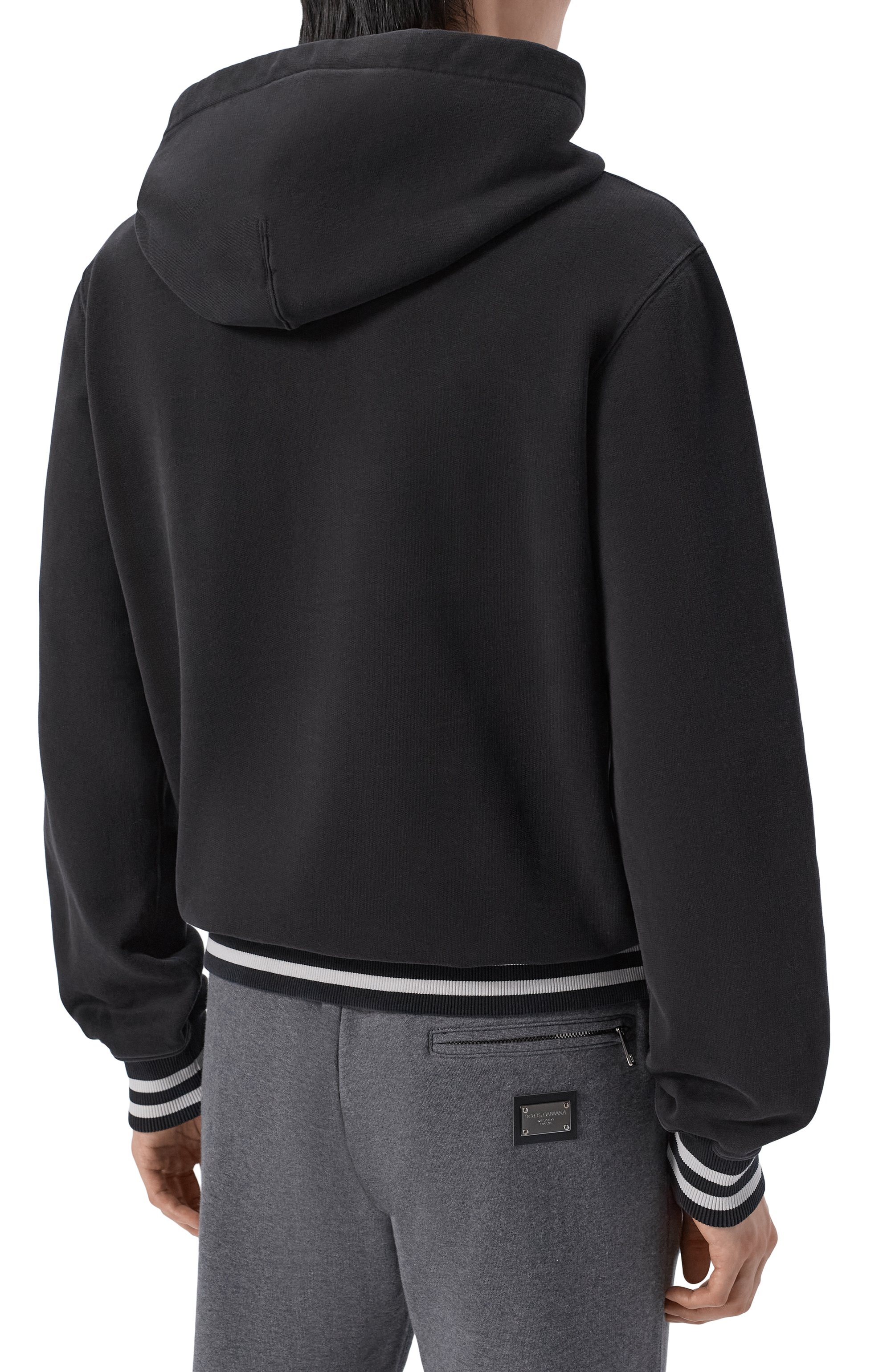 Хлопковое худи DOLCE & GABBANA черного цвета по цене 125500 руб., арт. G9BGPT/G7P0T, фото 4 Хлопковое худи DOLCE & GABBANA, арт. G9BGPT/G7P0T, фото 4