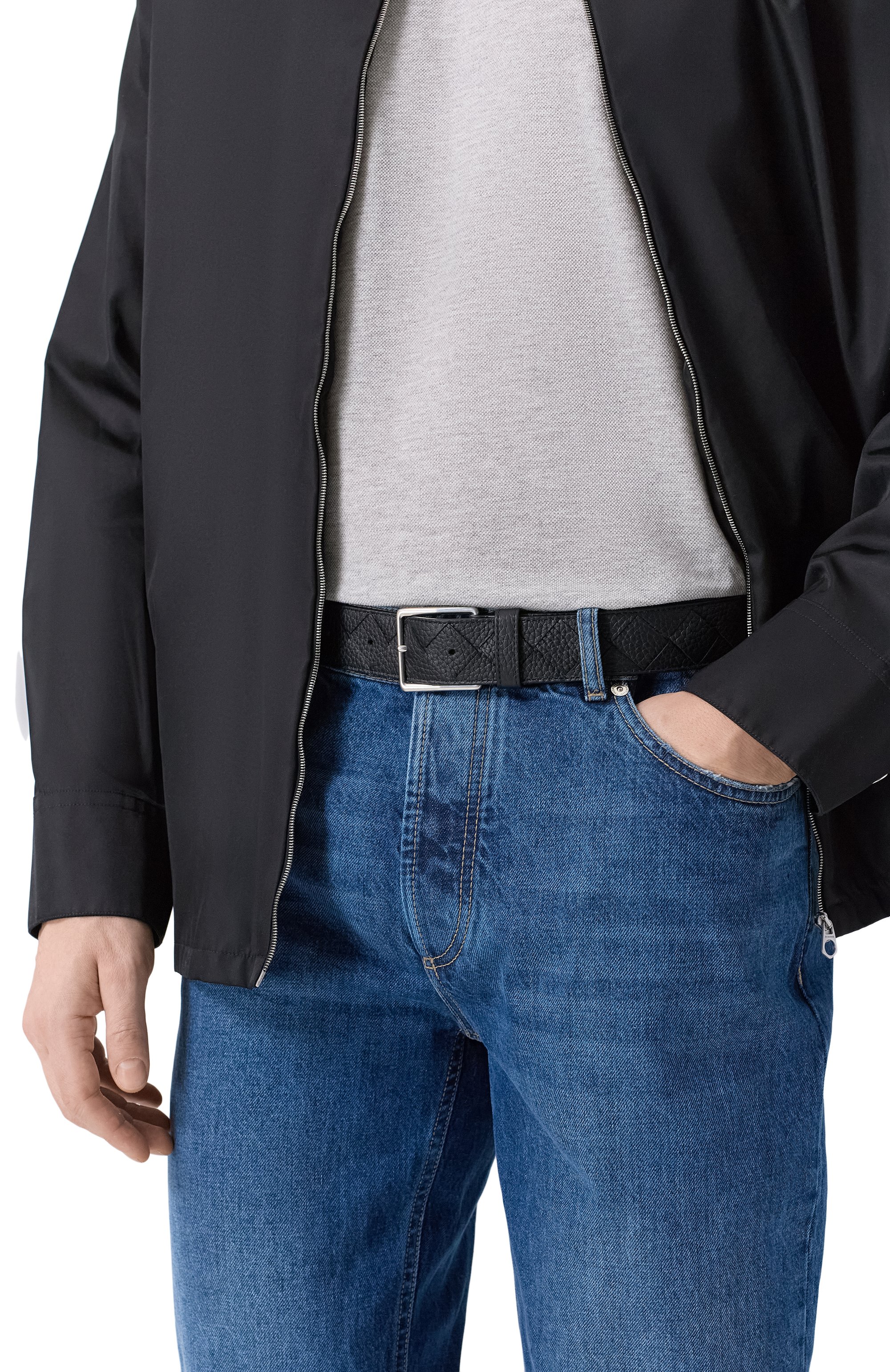 Кожаный ремень BOTTEGA VENETA черного цвета по цене 78650 руб., арт. 855893/V5I51, фото 2 Кожаный ремень BOTTEGA VENETA, арт. 855893/V5I51, фото 2