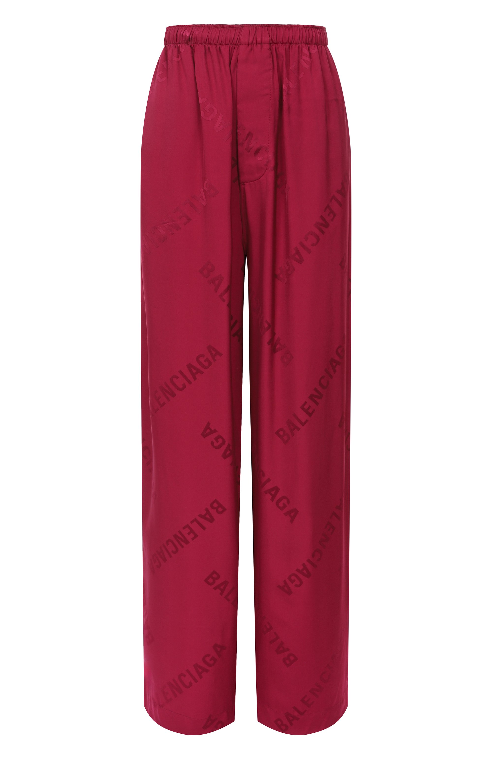 Атласные брюки BALENCIAGA бордового цвета по цене 188500 руб., арт. 681822/T0013, фото 1 Атласные брюки BALENCIAGA, арт. 681822/T0013, фото 1