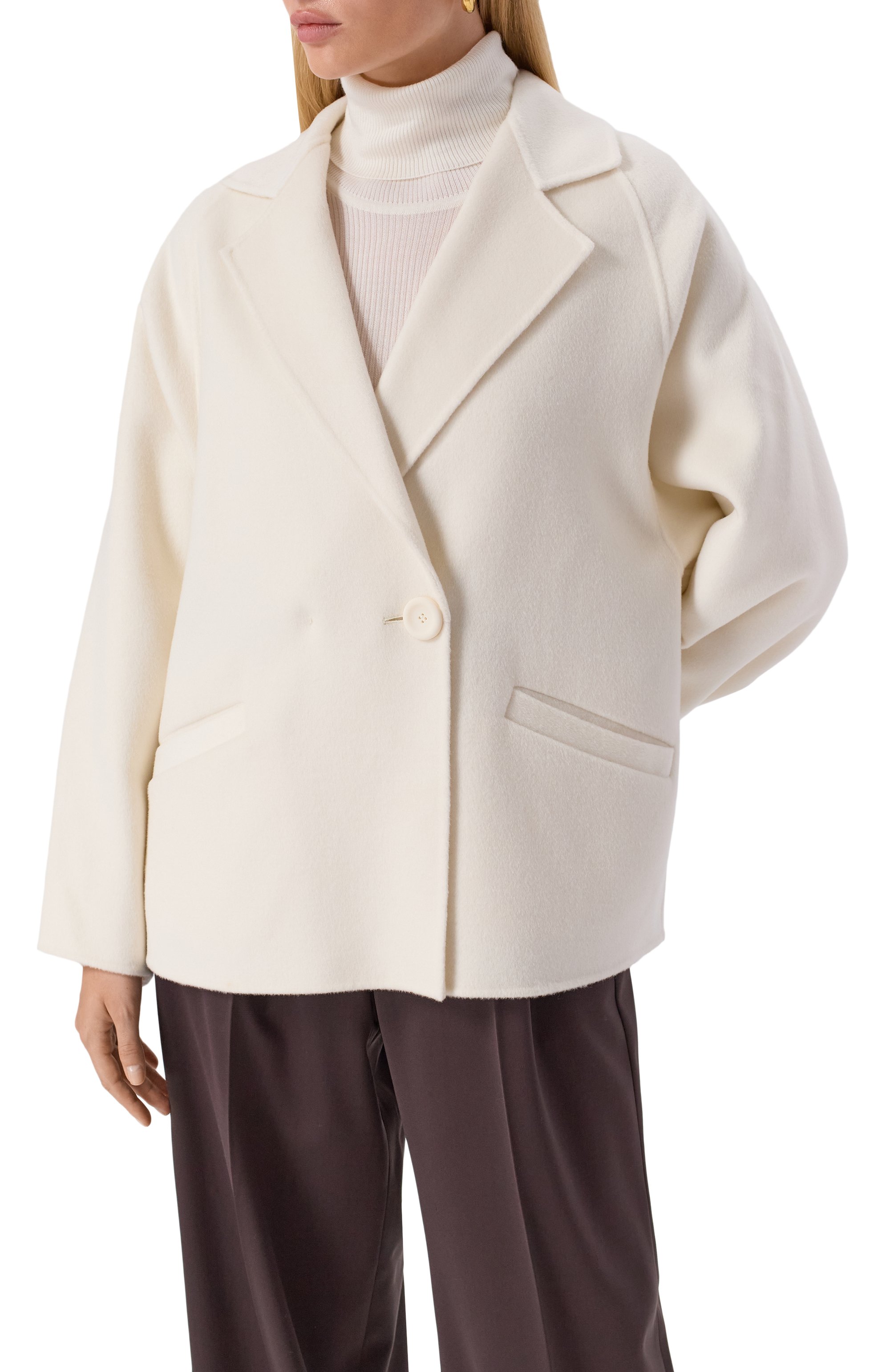 Полупальто из шерсти и кашемира MAX MARA STUDIO, арт. GUINEA, фото 3