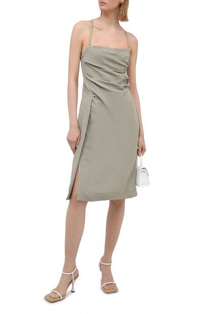 Платье из льна и виско зы JACQUEMUS, арт. 211DR14/111530, фото 2