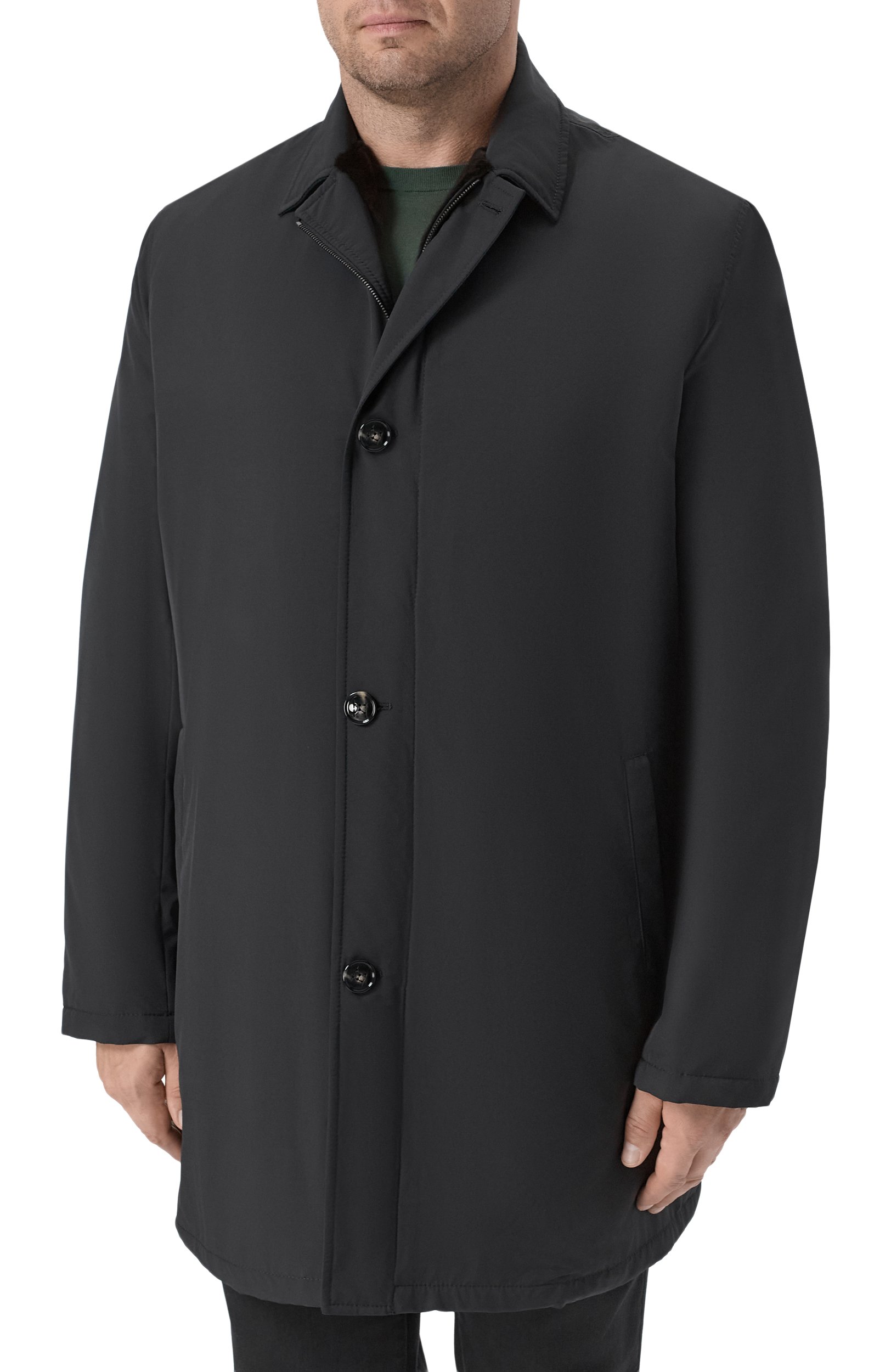 Пальто с подкладкой из овчины KITON черного цвета по цене 1835000 руб., арт. UW1932AV0403F21_62-68, фото 3 Пальто с подкладкой из овчины KITON, арт. UW1932AV0403F21_62-68, фото 3