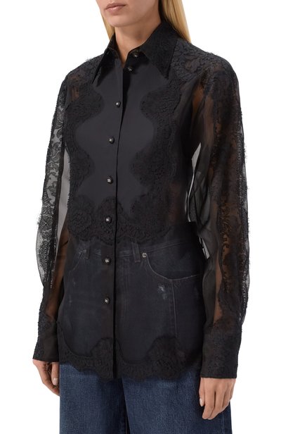 Блузка из шелка и хлопка DOLCE & GABBANA, арт. F5U90T/FU1BU, фото 3