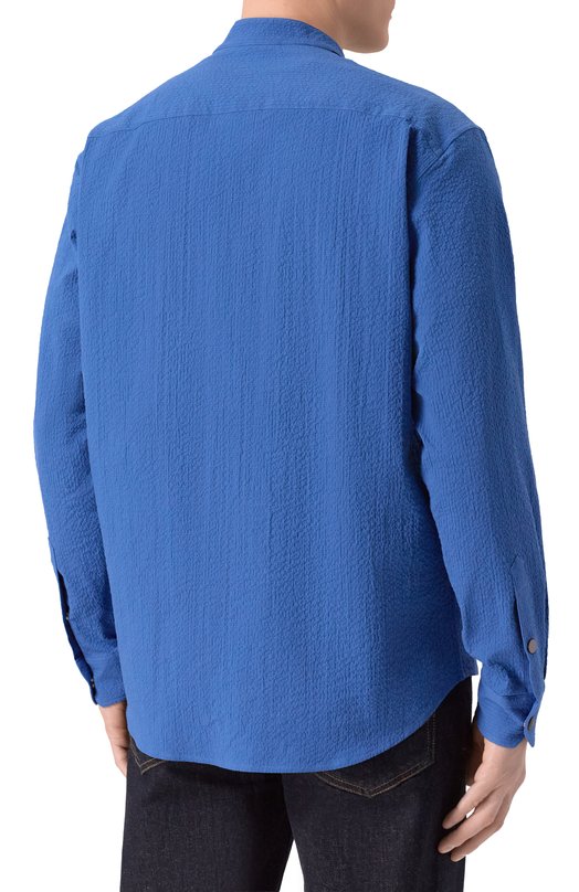 Хлопковая рубашка MVST M26.2PM.B020/F133 SEERSUCKER Синий  M26.2PM.B020/F133 SEERSUCKER Фото 4