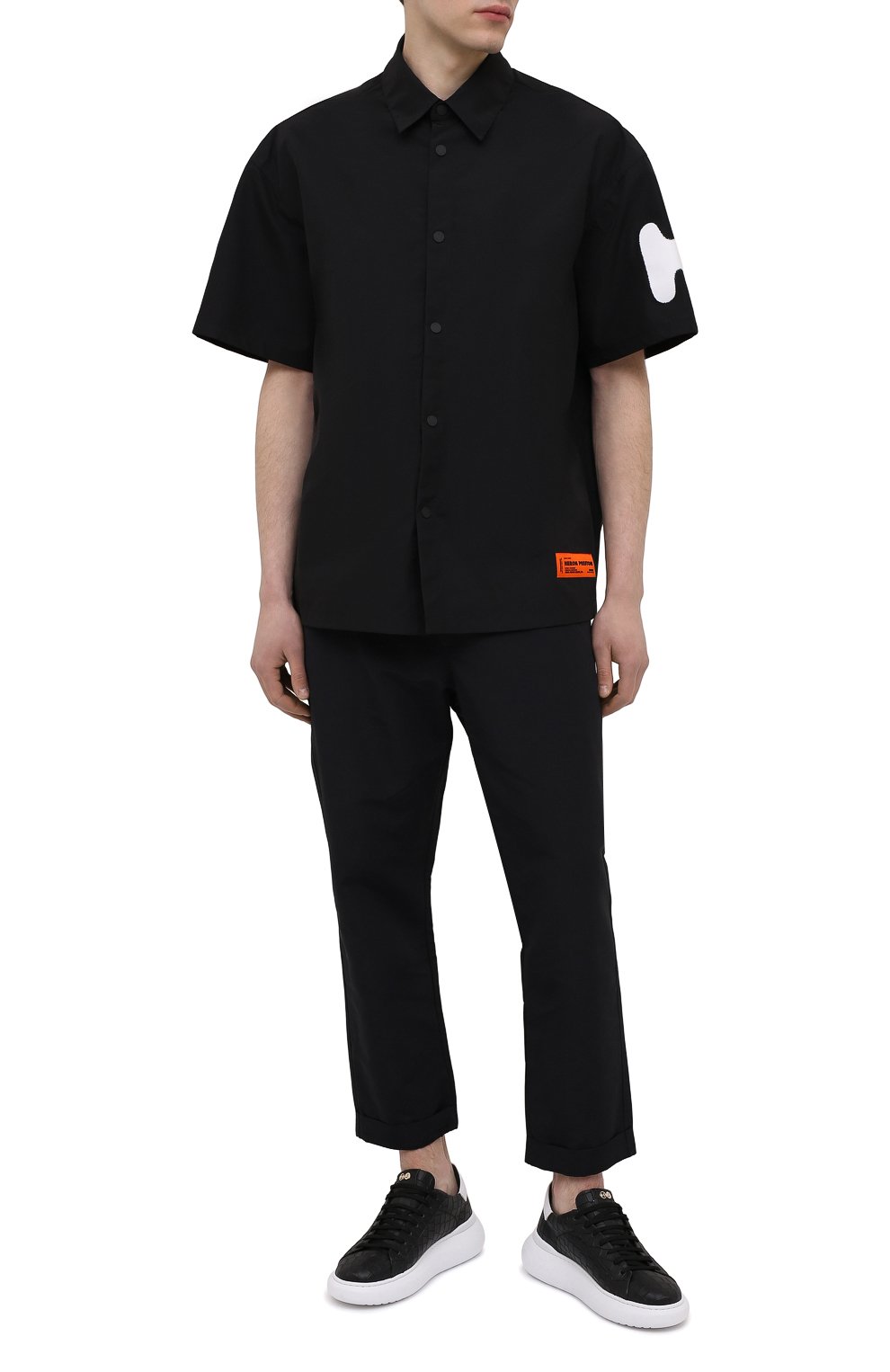 Рубашка HERON PRESTON черного цвета по цене 28250 руб., арт. HMGA027S21FAB0011001, фото 2 Рубашка HERON PRESTON, арт. HMGA027S21FAB0011001, фото 2