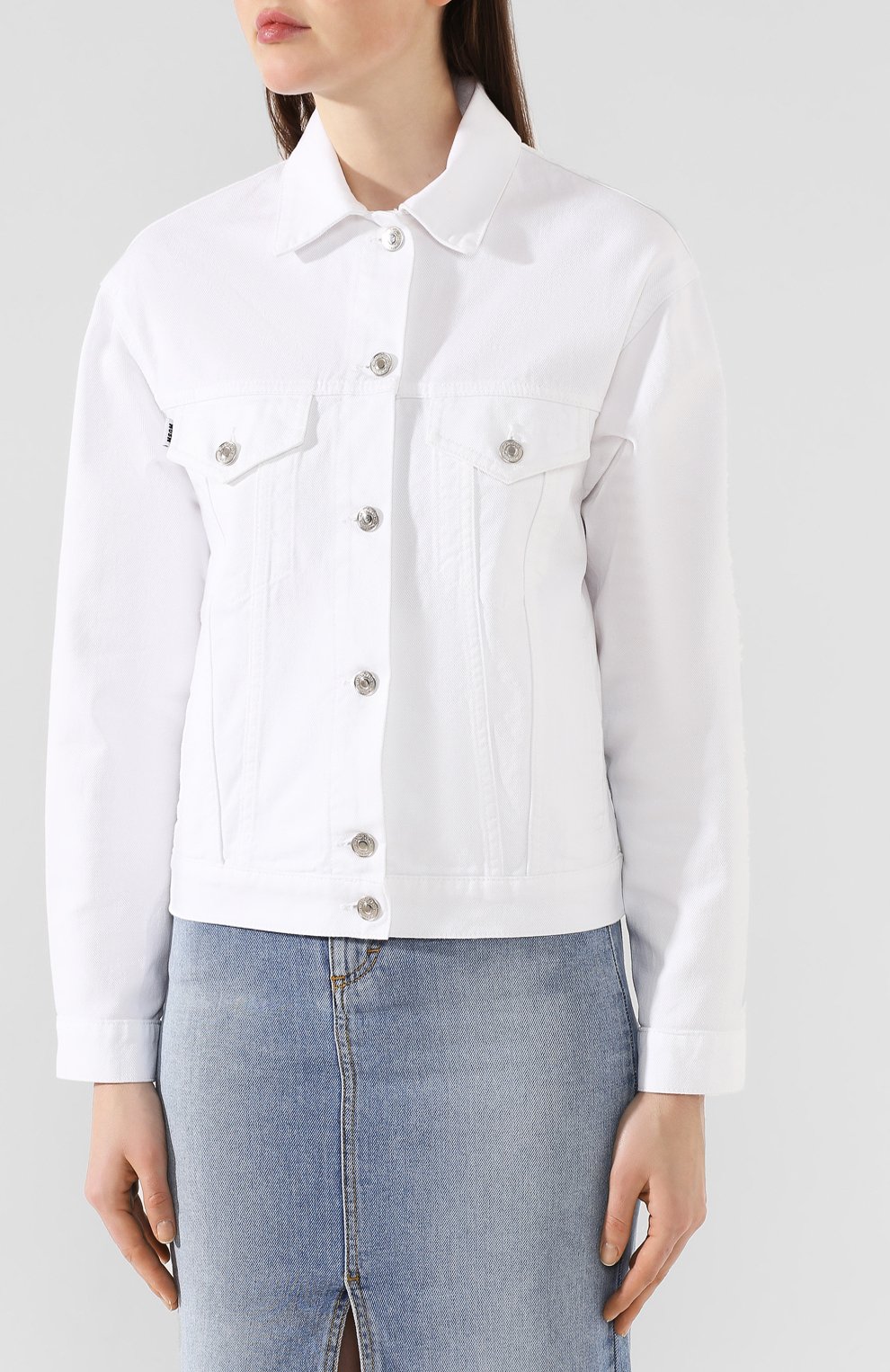 Джинсовая куртка MSGM белого цвета по цене 29950 руб., арт. 2841MDH51T 207276, фото 3 Джинсовая куртка MSGM, арт. 2841MDH51T 207276, фото 3