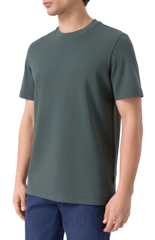 Хлопковая футболка BOSS 50555163 Зелёный  50555163 Фото 3