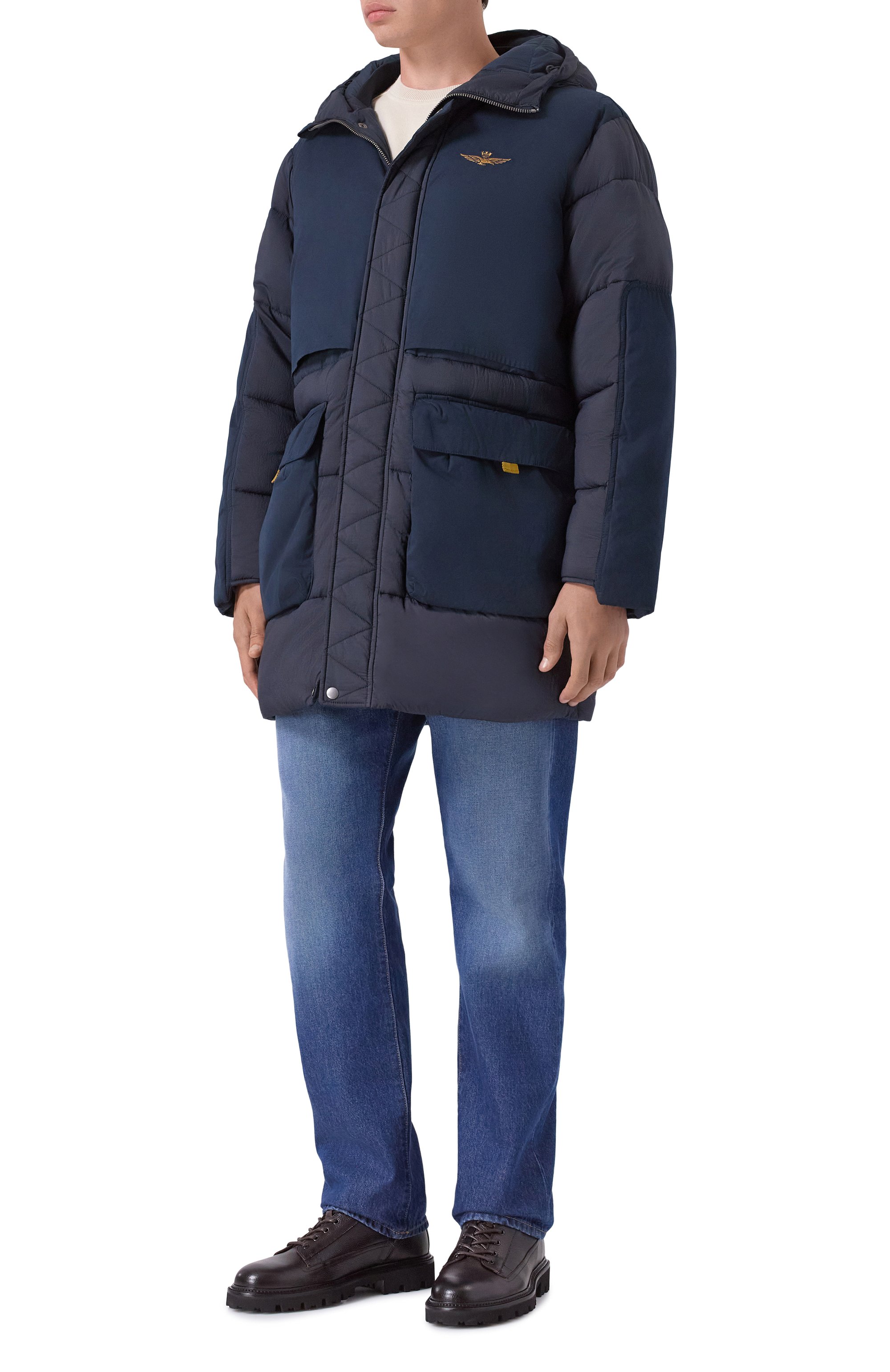 Пуховик AERONAUTICA MILITARE темно-синего цвета по цене 73300 руб., арт. AB3015UCT04211, фото 2 Пуховик AERONAUTICA MILITARE, арт. AB3015UCT04211, фото 2